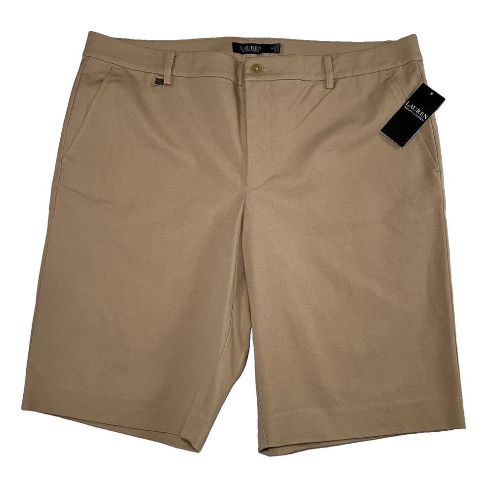 Lauren Ralph Lauren Shorts Size 16 10” Inseam Tan Khaki Chino Golf Preppy NWT